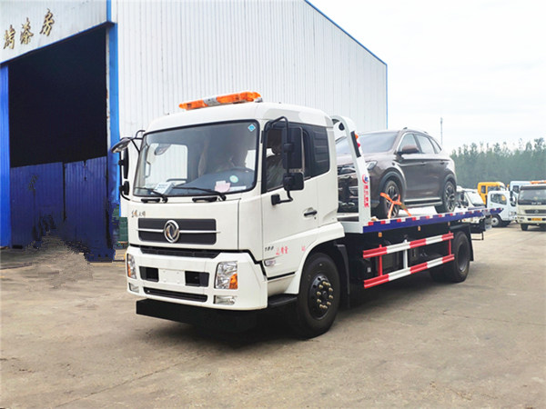 東風天錦一拖二平板清障車